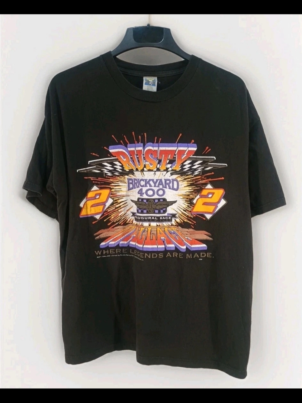 Rusty Wallace Brickyard 400 Inaugural 1994 Race Vintage T-shirt NASCAR Sx XL USA